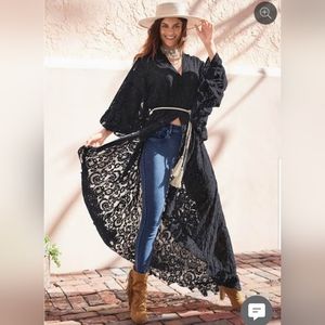 COPY - Black lace maxi top.  Size 6. NWOT